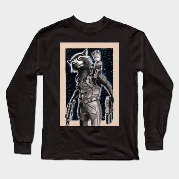 Rocket & Groot Long Sleeve T-Shirt by Jomeeo